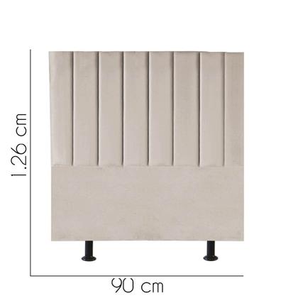 Imagem de Cabeceira Estofada Solteiro 90CM Cora Suede Bege - D A DECOR