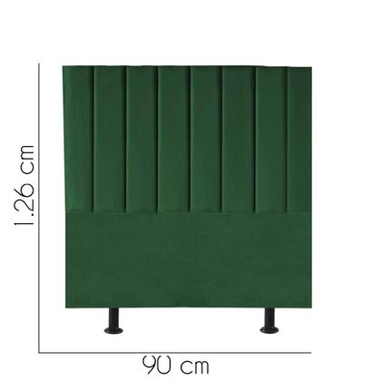 Imagem de Cabeceira Estofada Solteiro 90CM Cora Suede Verde - D A DECOR