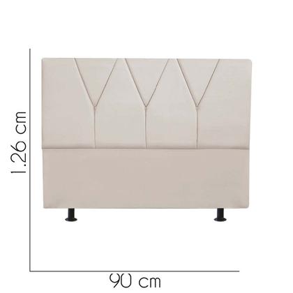 Imagem de Cabeceira Estofada Solteiro 90CM Jade Suede Bege - D A DECOR