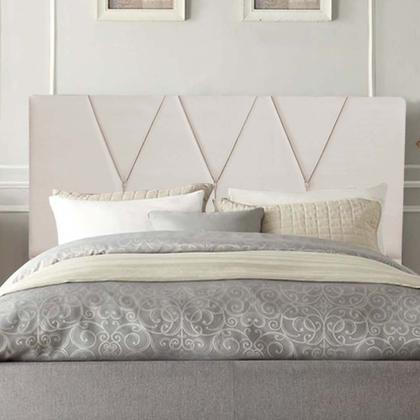 Imagem de Cabeceira Estofada Solteiro 90CM Jade Suede Bege - D A DECOR