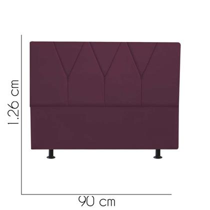 Imagem de Cabeceira Estofada Solteiro 90CM Jade Suede Bordo - D A DECOR