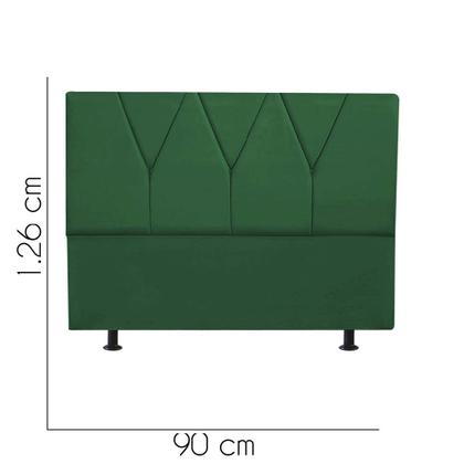 Imagem de Cabeceira Estofada Solteiro 90CM Jade Suede Verde - D A DECOR