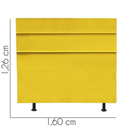 Imagem de Cabeceira Estofada Turim 160 cm Queen Size Quarto para Cama Box Suede Amarelo - KDAcanto Móveis