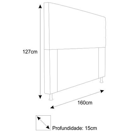 Imagem de Cabeceira Estofada Turim 160cm para Cama Queen Size Cama Box material sintético Bege - Damaffê Móveis