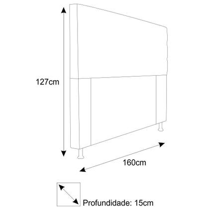 Imagem de Cabeceira Estofada Turim 160cm para Cama Queen Size Cama Box Suede Rosê