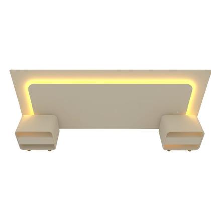 Imagem de Cabeceira extensível Gelius Innova 02 mesa de cabeceira para cama box de Casal 138 cm, Queen 158 cm e King 193 cm OFF White