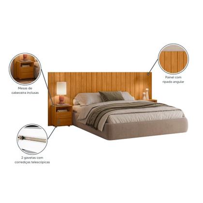Imagem de Cabeceira Extensível para Cama Solteiro/Casal/Queen/King Ripada 100% MDF