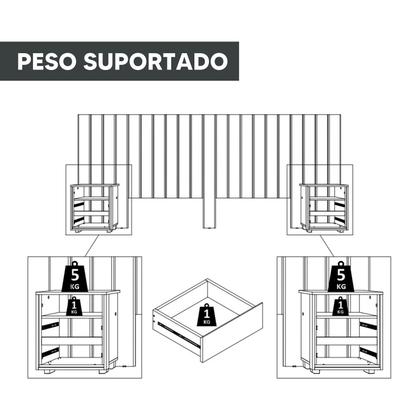 Imagem de Cabeceira Extensível para Cama Solteiro/Casal/Queen/King Ripada 100% MDF