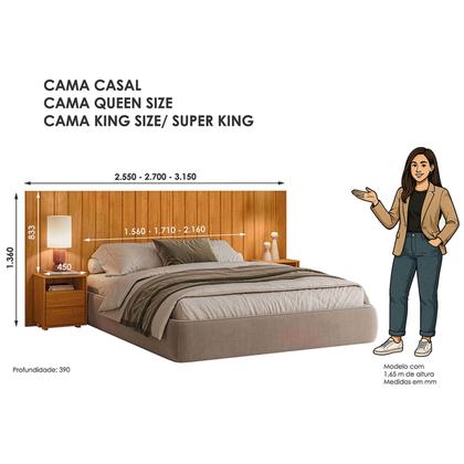 Imagem de Cabeceira Extensível para Cama Solteiro/Casal/Queen/King Ripada 100% MDF