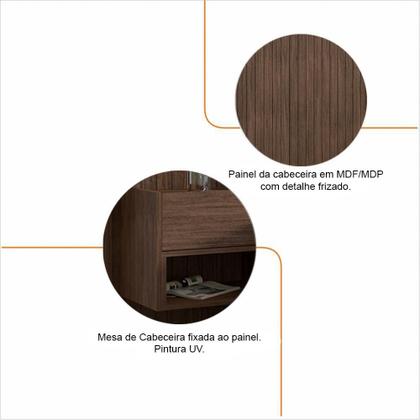 Imagem de Cabeceira Florença Casal e Queen com 2 Mesas de Cabeceira