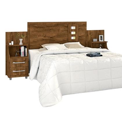 Imagem de Cabeceira Flórida Grande c/ Gavetas e Prateleiras Moderno