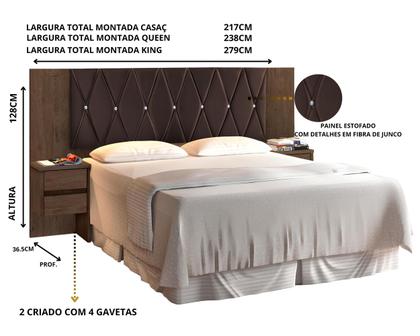 Imagem de Cabeceira Florida Para Cama Box Casal Queen King Com Capitonê