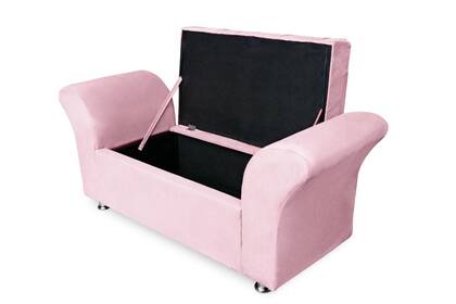 Imagem de Cabeceira Geovana e Calçadeira Veneza Estofada Casal 140cm Suede Rosa Bebe - LM DECOR