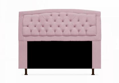 Imagem de Cabeceira Geovana e Calçadeira Veneza Estofada Casal 140cm Suede Rosa Bebe - LM DECOR