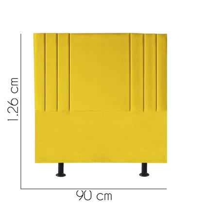 Imagem de Cabeceira Grécia Cama Box Solteiro 90 cm Suede Amarelo