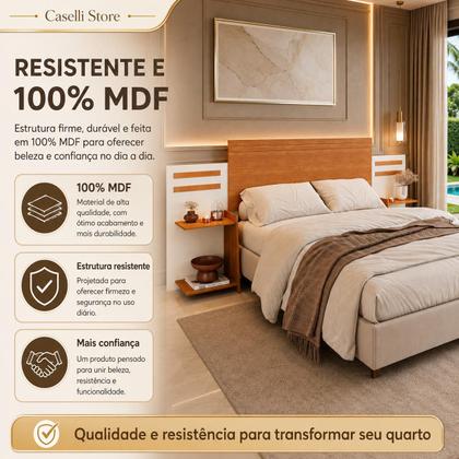 Imagem de Cabeceira Grecia Para Cama Box 3 Tamanho, Solteiro, Casal E Casal Queen Nature/Off