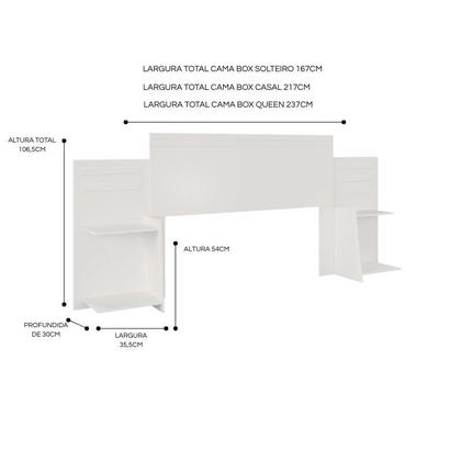 Imagem de Cabeceira Grecia Para Cama Box 3 Tamanho, Solteiro, Casal E Casal Queen Nature/Off