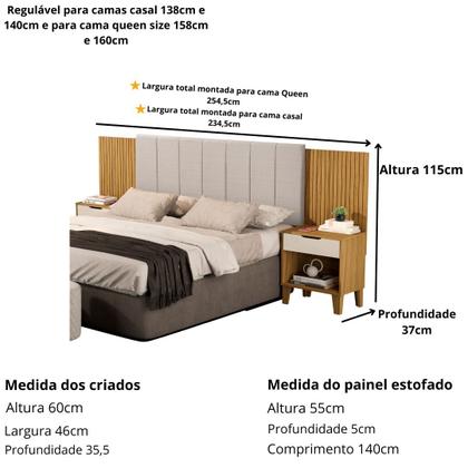 Imagem de Cabeceira Helana Para Cama Box de Casal 140 e Queen Size 160cm