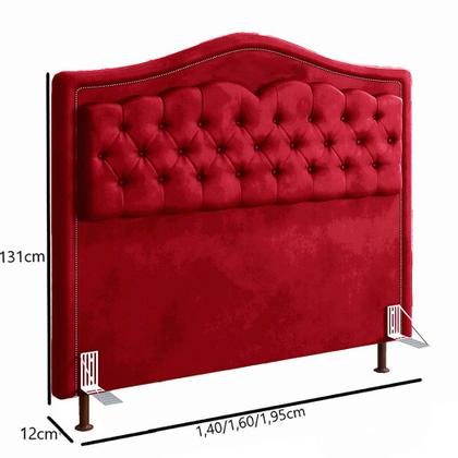 Imagem de Cabeceira Holanda 1,40 2.0 c/ Design Retro Veludo Speciale Home
