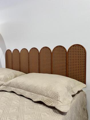 Imagem de Cabeceira Indiana Estilo Palha em MDF para Cama Box Casal Queen King Solteiro