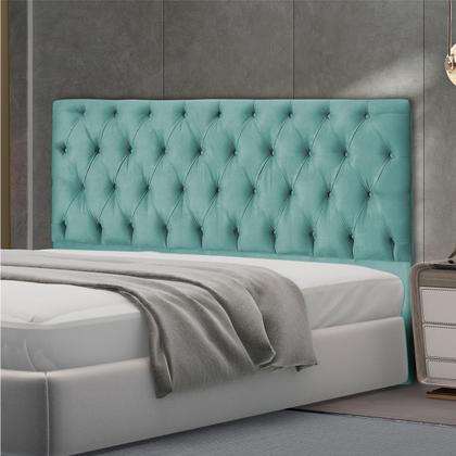 Imagem de Cabeceira Jade 90 Cm Para Cama Box Suede Azul Turquesa