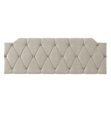 Imagem de Cabeceira Kelly Suede Bege Estofada para Cama Box de Casal 140x54cm
