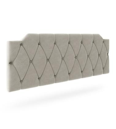 Imagem de Cabeceira Kelly Suede Bege Estofada para Cama Box de Casal 140x54cm