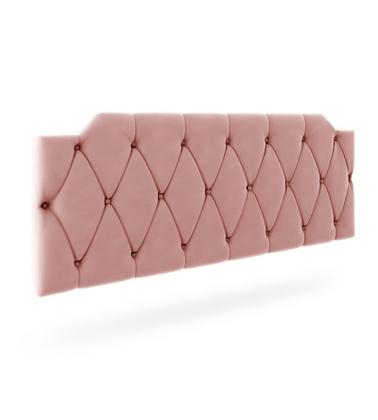 Imagem de Cabeceira Kelly Suede Rose Estofada para Cama Box de Casal 140x54cm