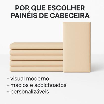 Imagem de Cabeceira King 10 Módulos Estofados Placa Cama Box Adesiva 200cm