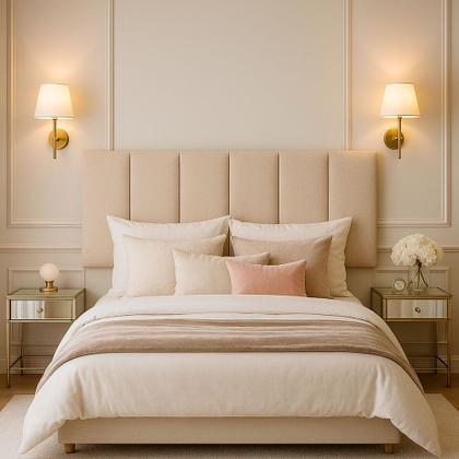 Imagem de Cabeceira King 10 Módulos Estofados Placa Cama Box Adesiva 200cm