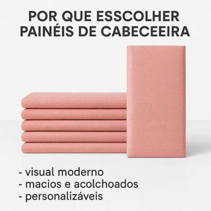 Imagem de Cabeceira King 10 Módulos Estofados Placa Cama Box Adesiva 200cm