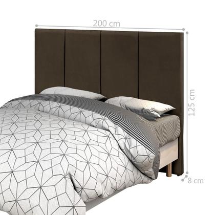 Imagem de Cabeceira King com Porta Objeto e Tomada USB Chocolate