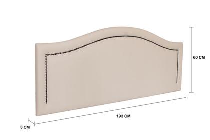 Imagem de Cabeceira King Curva Luxo 193x60 Sintético Off White - Tachas Fumê