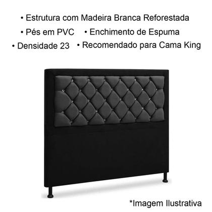 Imagem de Cabeceira King Estofada com Strass Londres 195 cm