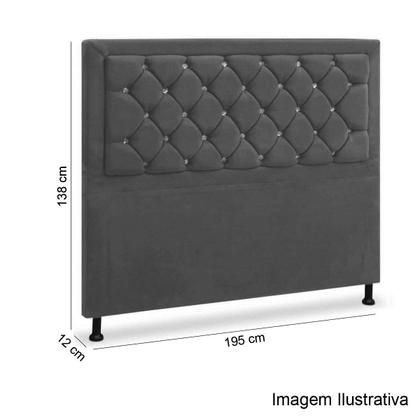 Imagem de Cabeceira King Estofada com Strass Londres 195 cm