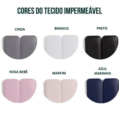 Imagem de Cabeceira King Estofada de Colar na Parede Kit 10 Placas Modelo Arredondada - Várias Cores