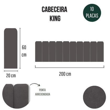 Imagem de Cabeceira King Estofada de Colar na Parede Kit 10 Placas Modelo Arredondada - Várias Cores