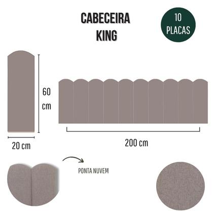 Imagem de Cabeceira King Estofada de Colar na Parede Kit 10 Placas Modelo Nuvem - Várias Cores