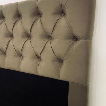 Imagem de Cabeceira King Fixação no Box da Cama 195x117cm Cor Bege Conforto e Elegância Para o Seu Lar