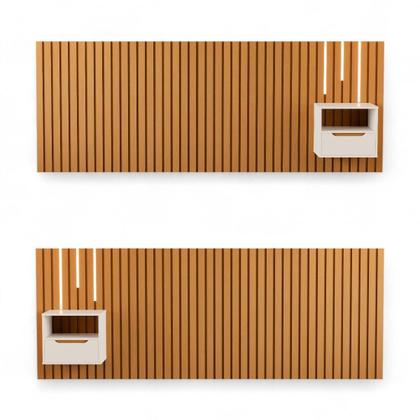 Imagem de Cabeceira King Maracá com 01 Mesa de Cabeceira e LED JB