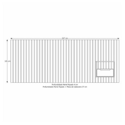 Imagem de Cabeceira King Maracá com 01 Mesa de Cabeceira JB Móveis