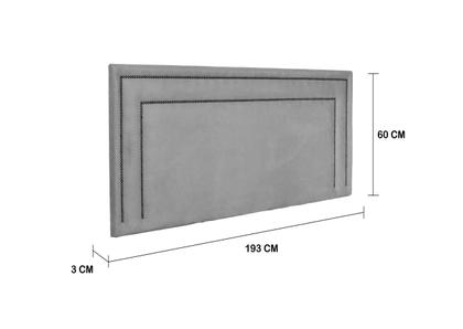 Imagem de Cabeceira King Reta Luxo Dupla 193x60 Suede Cinza - Tachas Fumê