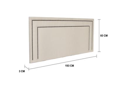 Imagem de Cabeceira King Reta Luxo Dupla 193x60 Suede Off White - Tachas Fumê