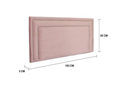 Imagem de Cabeceira King Reta Luxo Dupla 193x60 Veludo Rosê - Tachas Prata