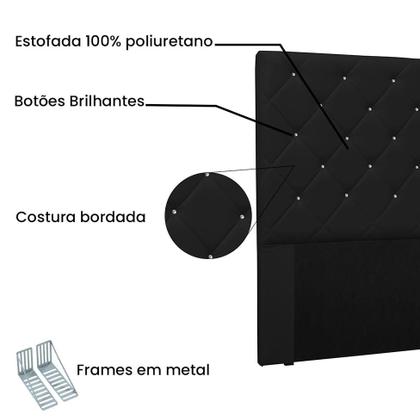 Imagem de Cabeceira King Tãnia Poliuretano Preta