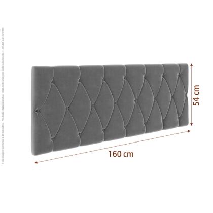 Imagem de Cabeceira Leticia Para Cama queen 1,60 Estofada Suede - Grafite - MJRMoveis