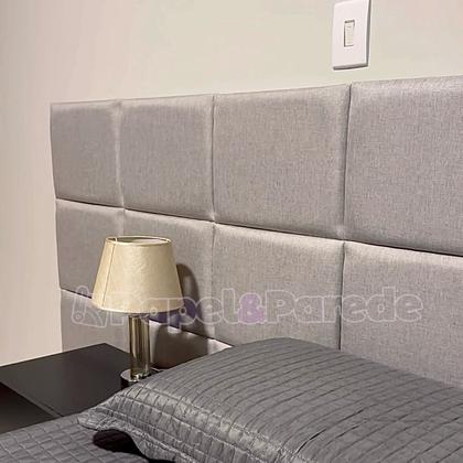 Imagem de Cabeceira Linho Estofada Premium 30x40cm Modulada para Cama Box Queen King Solteiro ou Casal