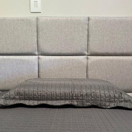 Imagem de Cabeceira Linho Estofada Premium 30x40cm Modulada para Cama Box Queen King Solteiro ou Casal