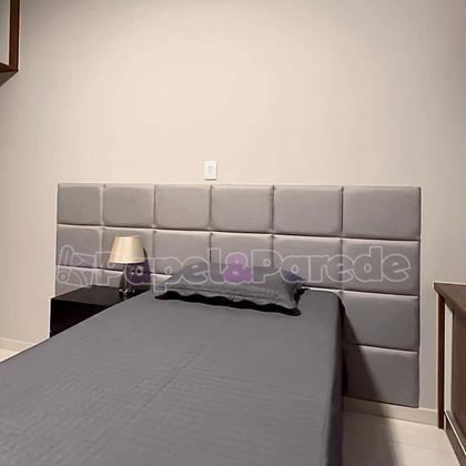 Imagem de Cabeceira Linho Estofada Premium 30x40cm Modulada para Cama Box Queen King Solteiro ou Casal