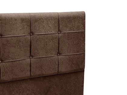 Imagem de Cabeceira London 1,40 Suede Amassado Chocolate - JS Móveis